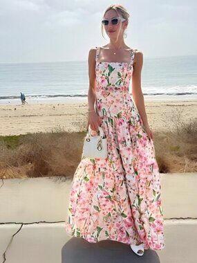 Agua by Agua Bendita Lima Jardinera Dress | Pink/Floral